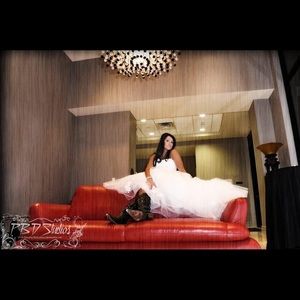 BLUE brand with Lazaro belt (IVORY WEDDING DRESS)